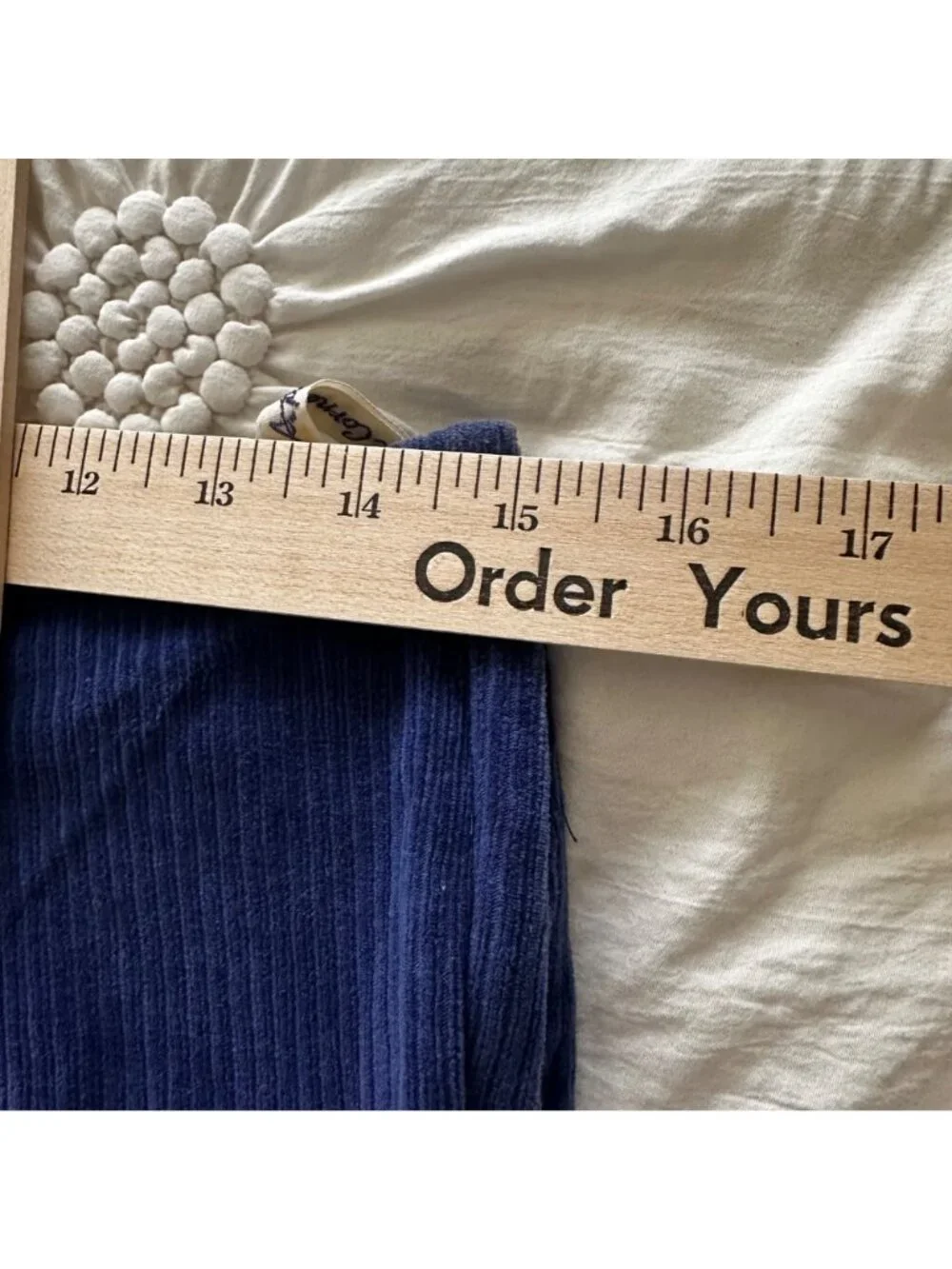 Vintage 90's April Cornell Blue Corduroy Straight Leg Pants Sz L High Waist - Picture 7 of 11